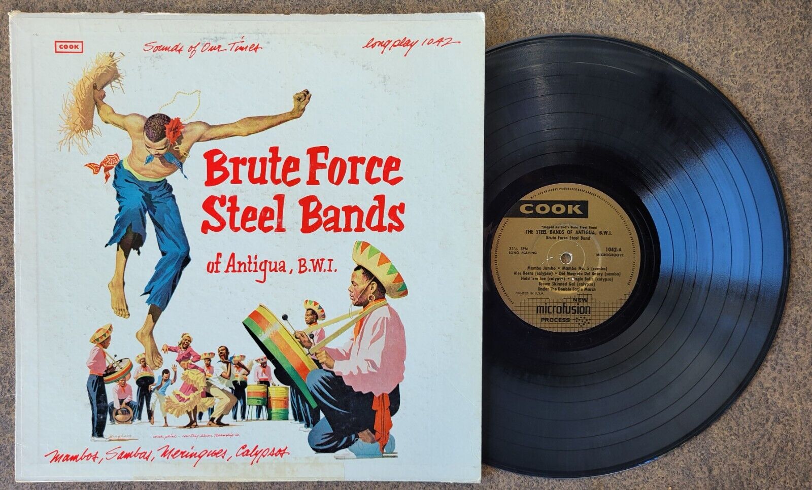 VHTF Brute Force Steel Bands of Antigua BWI Cook Gold Label LP 1042