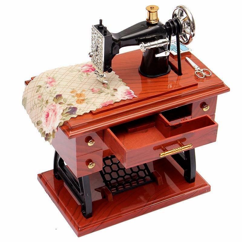 Sewing Machine Music Box Vintage Singer Case Home Office Decoration