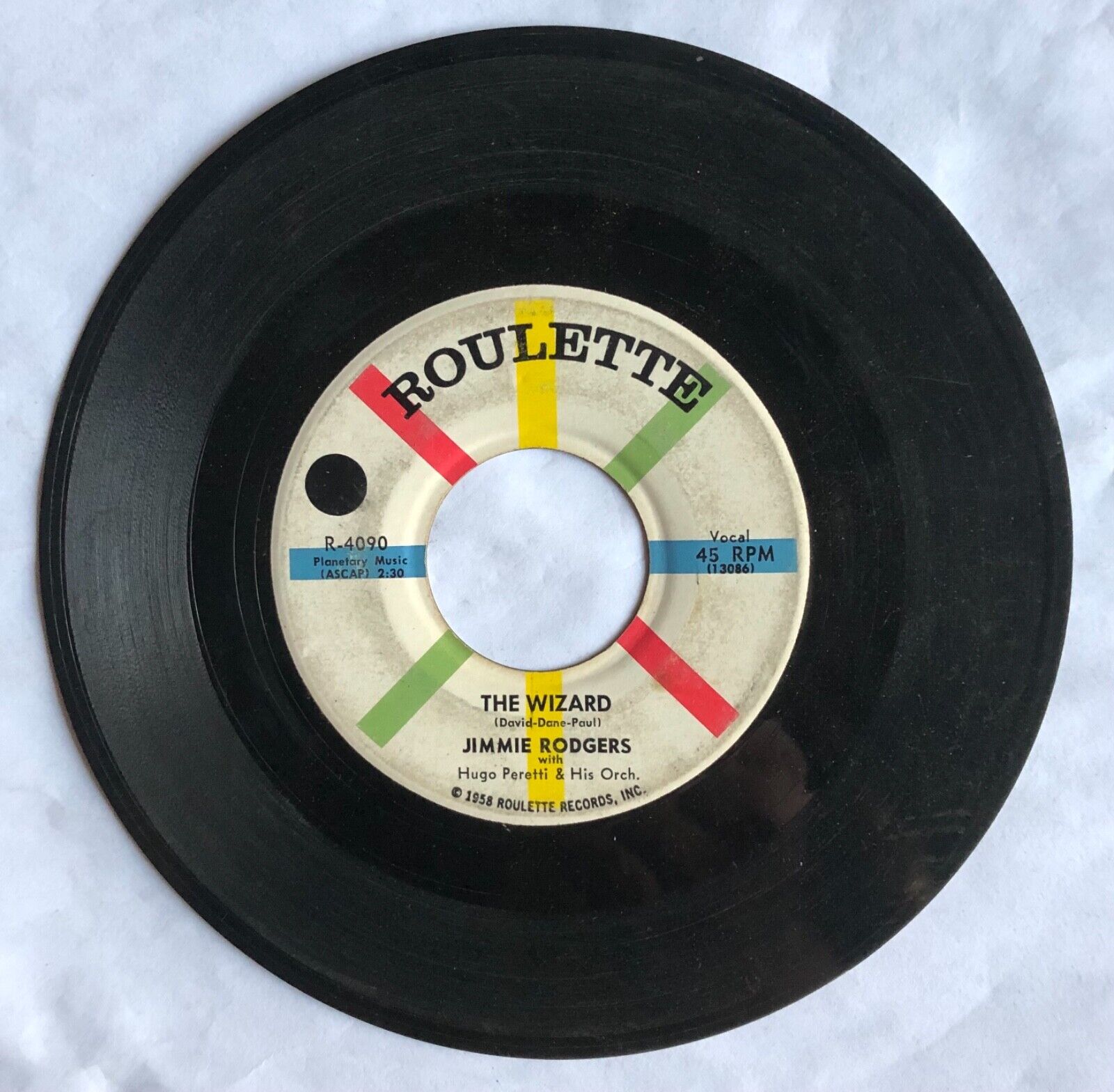 Jimmie Rodgers - The Wizard / Are You Really Mine 45 RPM 1958 Roulette Record