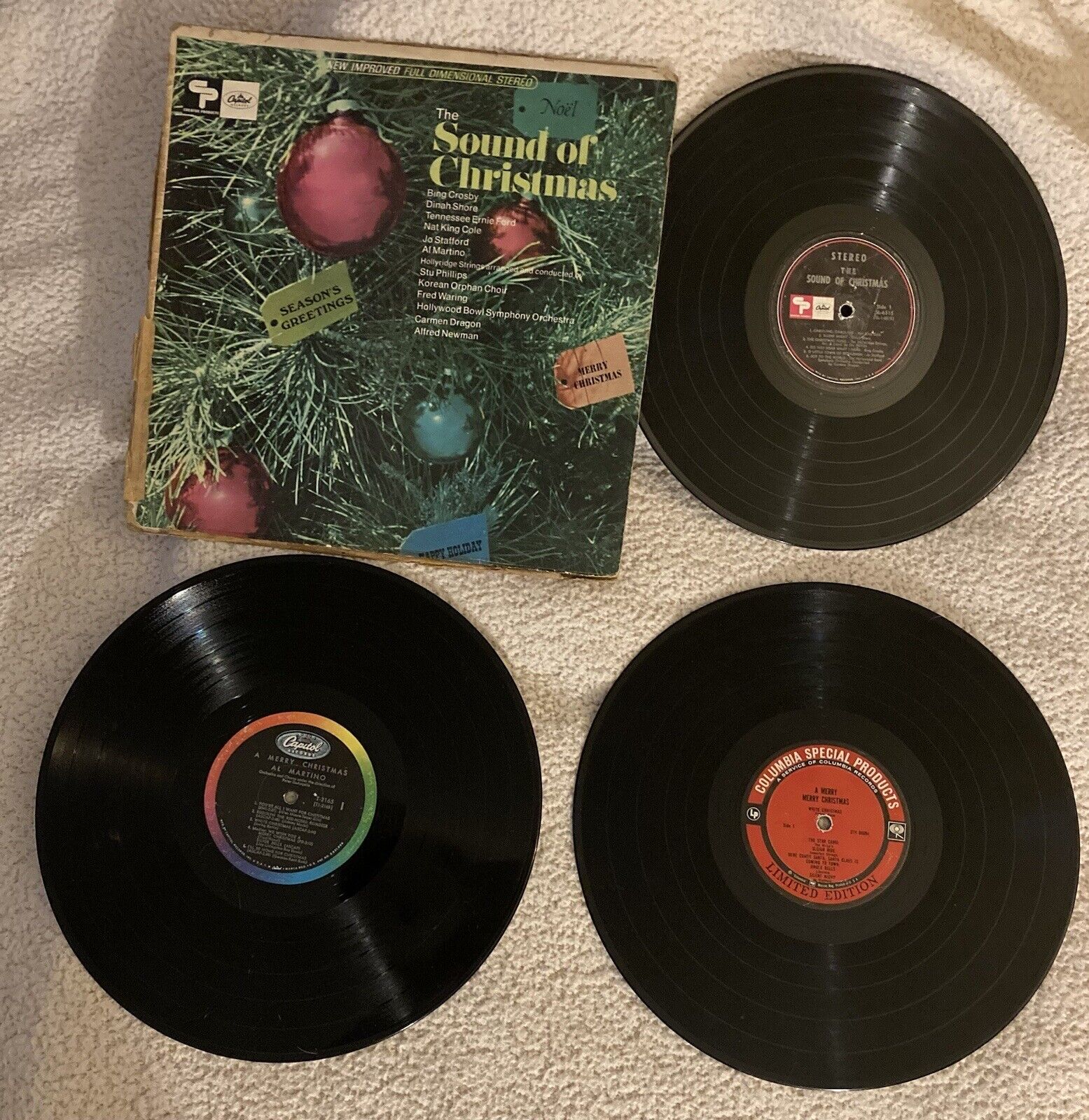 Vintage Christmas Records Lot Of 3 A Merry Merry Christmas,The Sound Of Christma