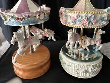 Vintage Bisque Carousel  Music Boxes Approximately  8 1/2 Tall picture