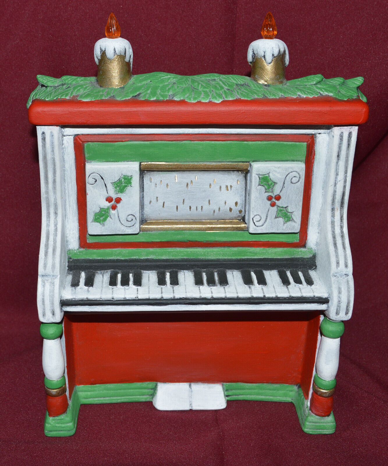 Vintage Ceramic Christmas Piano Music Box
