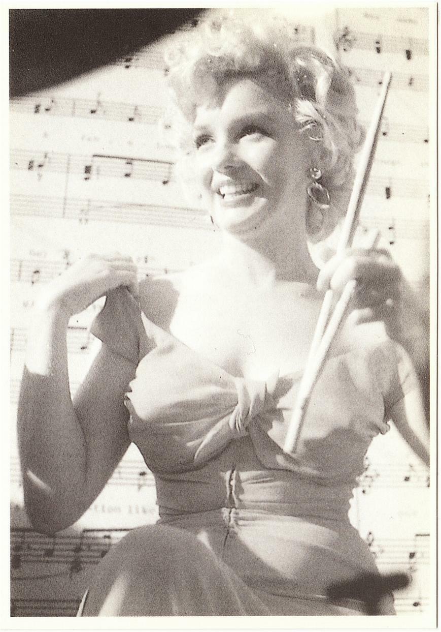 Marilyn Monroe in 1950s with Drum Sticks and Sheet Music Modern Postcard