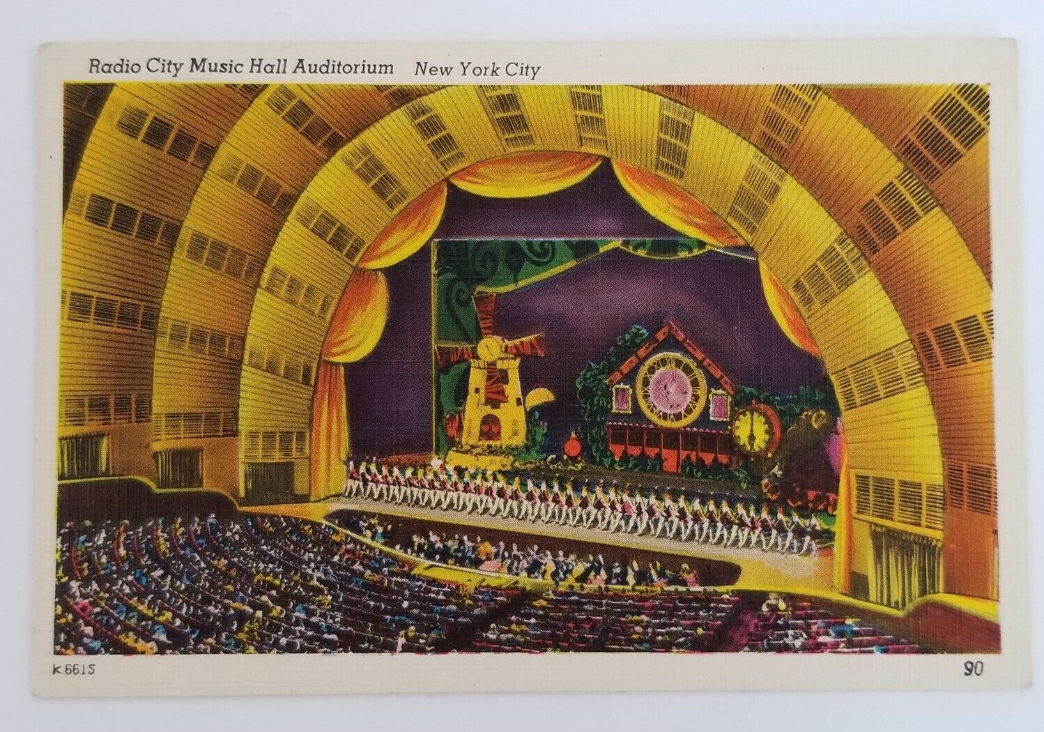 Vintage Linen Postcard - New York City, Radio City Music Hall Auditorium
