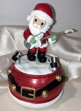 Precious Moments Santa Playing Guitar Christmas Musical Figurine Songs-Lights picture