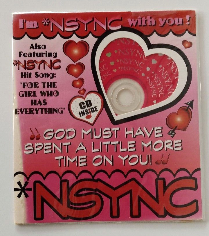 NSYNC: GOD MUST HAVE SPENT... VINTAGE 1999 MUSIC CD VALENTINES DAY CARD NEW