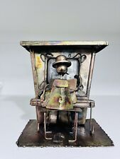 Vintage Music Box Metal Sculpture Upright Piano Wind-Up Style Curtis picture