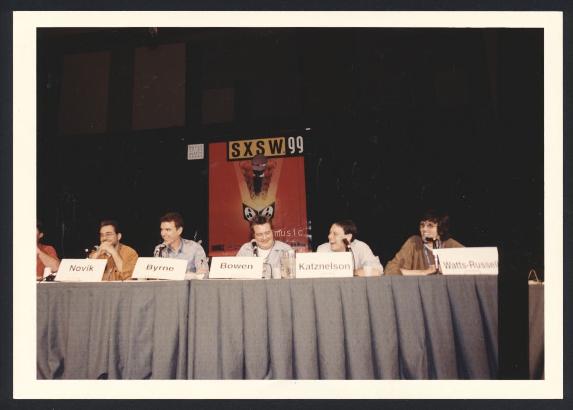 1999 DAVID BYRNE on Panel at SXSW Vintage Original Photo TALKING HEADS gp