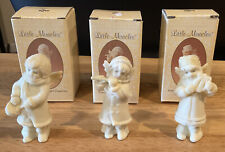 Vintage Lot of 3 RUSS Little Miracles Porcelain Angel Figurines Drum Flute Harp  picture
