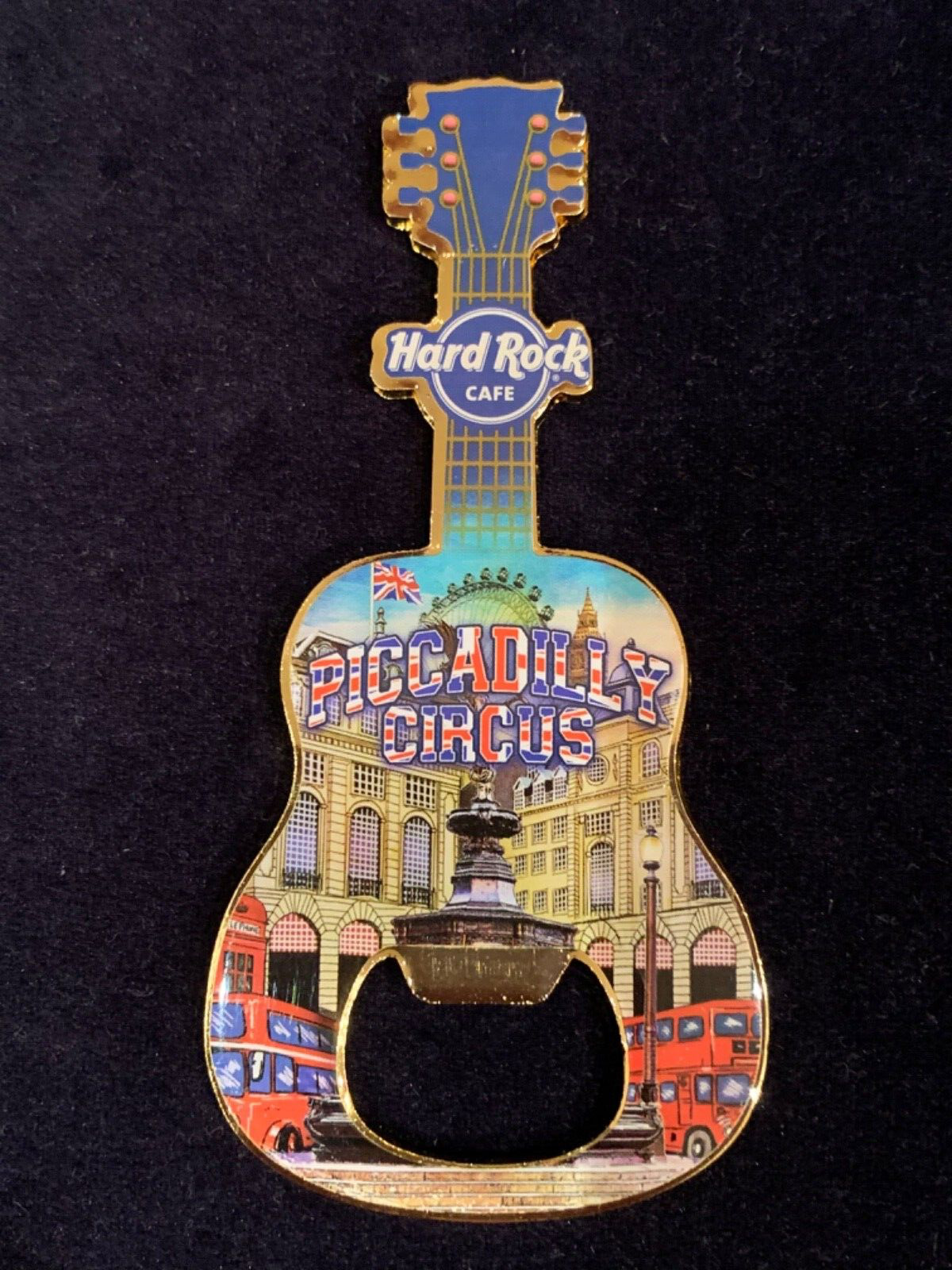 Hard Rock Cafe PICCADILLY CIRCUS - V20 City Bottle Opener Guitar Magnet.