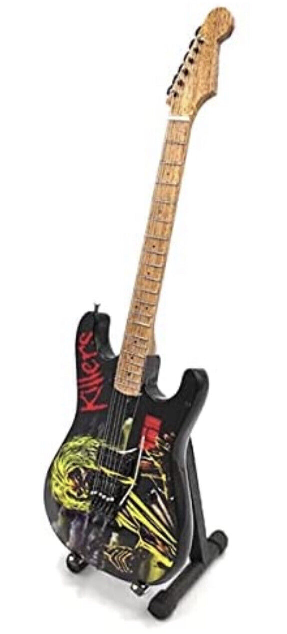 Mini Guitar IRON MAIDEN Eddie KILLERS GIFT Memorabilia FREE STAND Display
