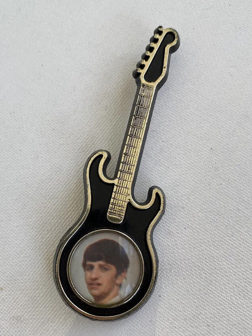 Beatles Ringo Starr Brooch / Badge Guitar Shaped 1960s