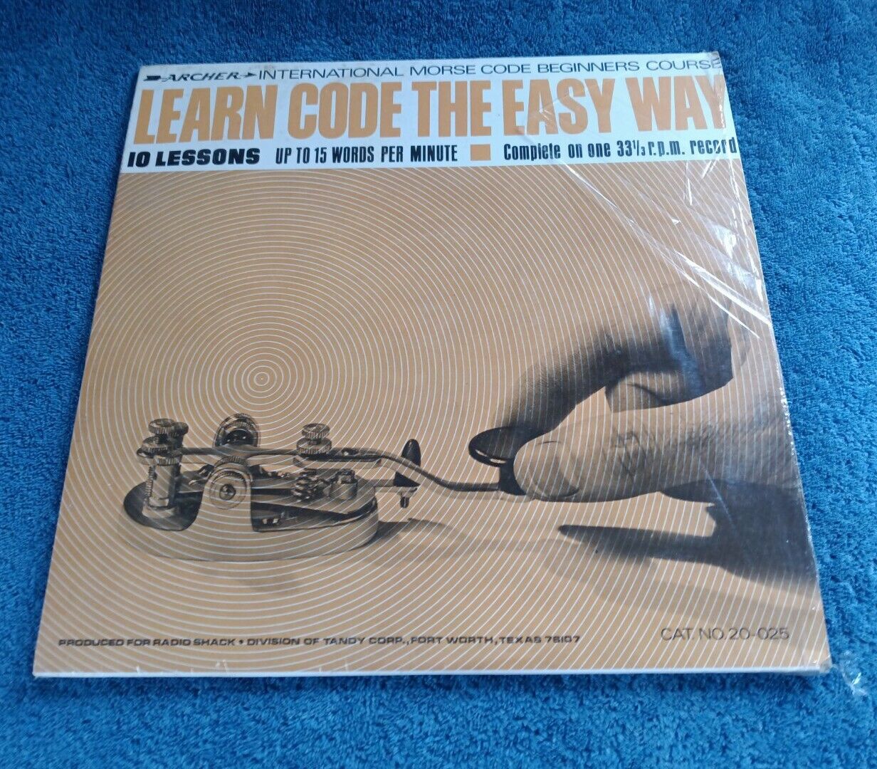 Learn Code The Easy Way LP Archer Radio Shack International Morse Code Shrink