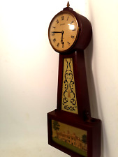 Vintage 1930s Hershede Hall Banjo Clock, Wind-up W/Key, 25