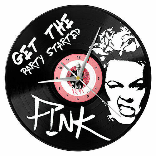 PINK Artist Vinyl Record Wall Clock Get the Party Started Design OFFICIAL MERCHA
