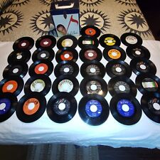 Lot of 31 unsearched vintage mini  LP 45 vinyl records in a Dick Clark  box. picture
