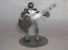 Bass Guitarist, Metal Bolt Figurine, Upcycled Art, Musician picture