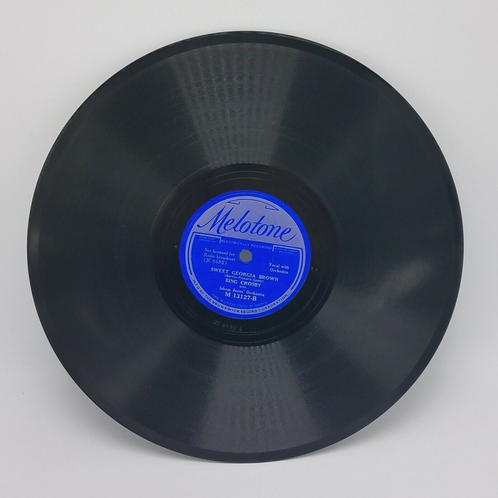 Bing Crosby RARE 78 RPM  Sweet Georgia Brown / Black Moonlight Melotone 13127