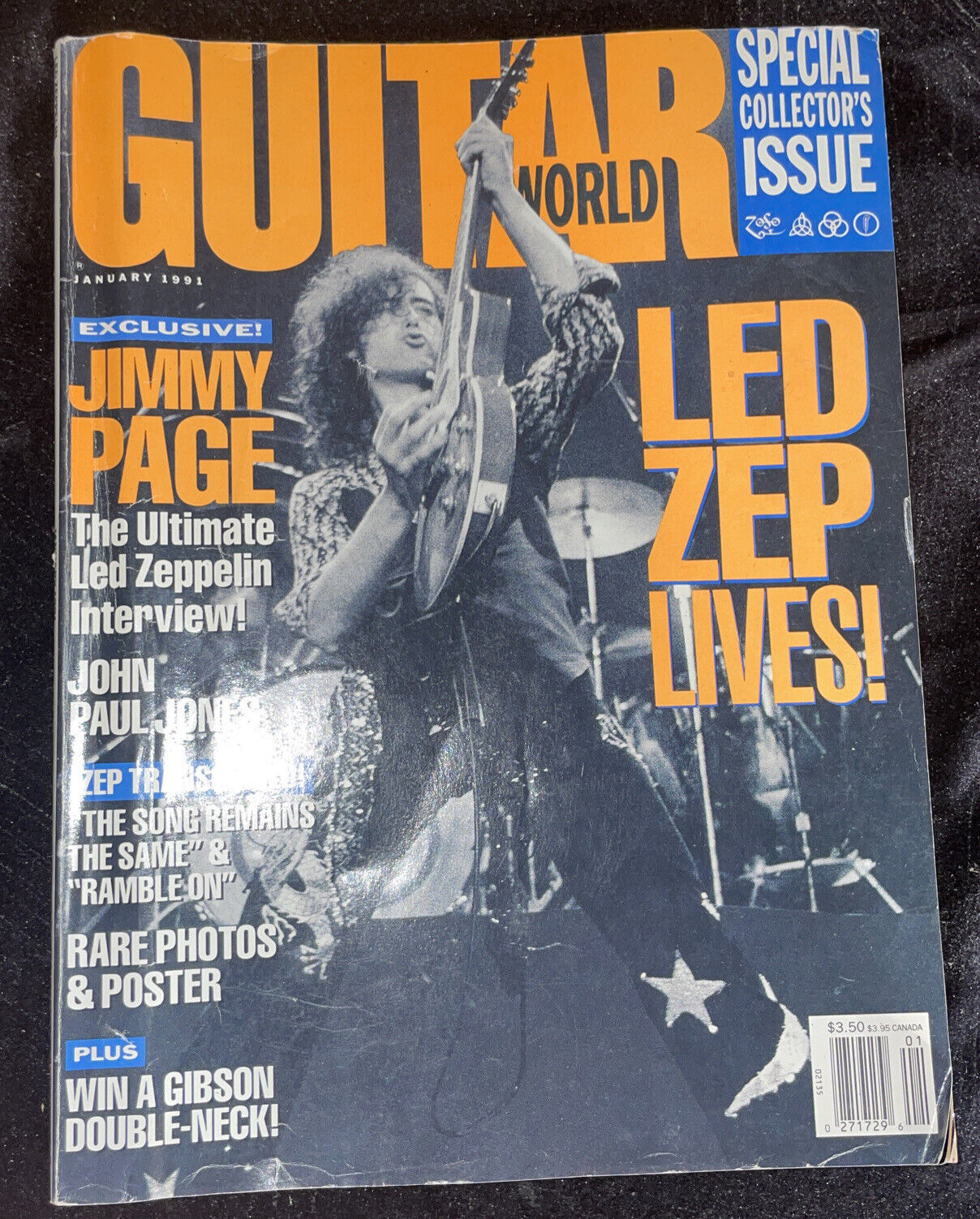 Magazine/Vintage  Guitar World January 1991 Led Zeppelin W/ Poster