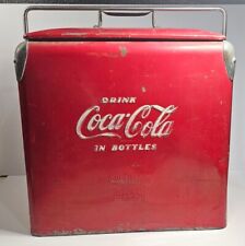 Vintage Metal Coca-Cola Cooler, Ice Chest, Opener, Action Mfg. Coke W/ Music Car picture