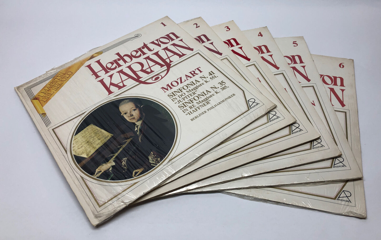 (Set Of 6) Vtg Herbert von Karajan, I Maestri Del Secolo, Vinyls (2, 4-6 Sealed)