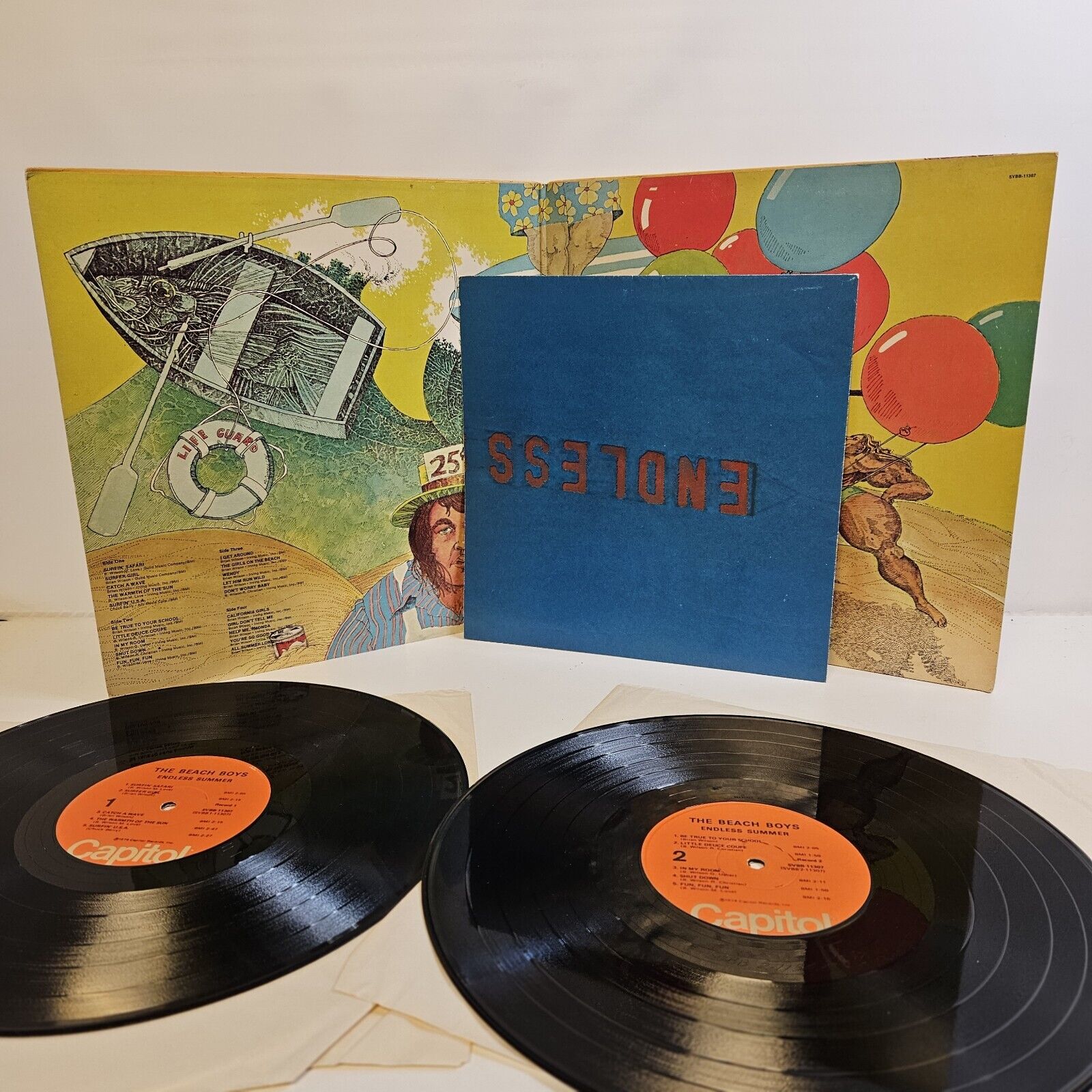 Vintage 1974 The Beach Boys Endless Summer 1st Press Vinyl With Original Poster