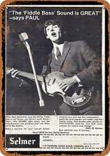 Metal Sign - 1964 Paul McCartney for Hofner Bass Guitars - Vintage Look Repro picture