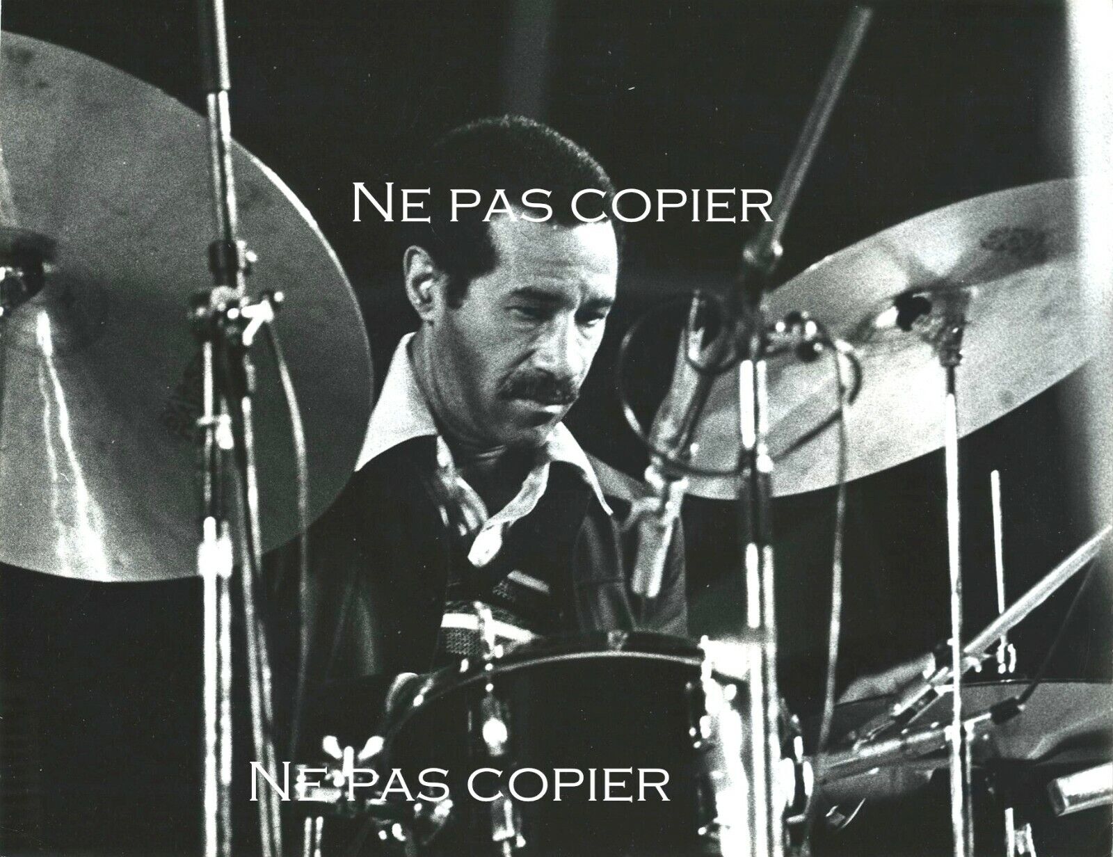 MAX ROACH circa 1970 Large Photo by Marie-Paul NEGRE Jazz Drums Drums