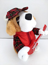 Vintage Sound & LIght Animated Singing Christmas Hound Dog with Guitar.  VIDEO picture