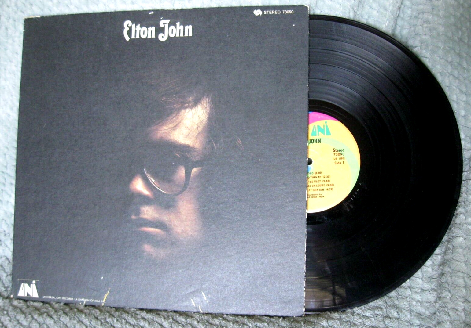 ELTON JOHN Self-Titled LP Vinyl Record UNI 1970 VG+ YOUR SONG/SIXTY YEARS ON...
