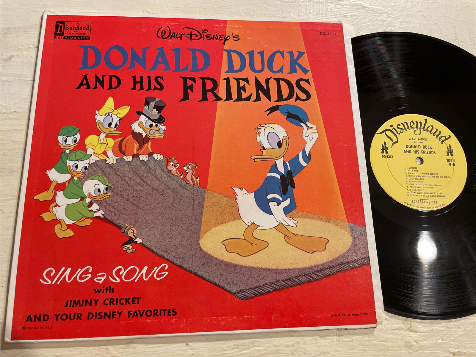 Walt Disney’s Donald Duck And His Friends LP Disneyland Mono DG Disney Rare M-