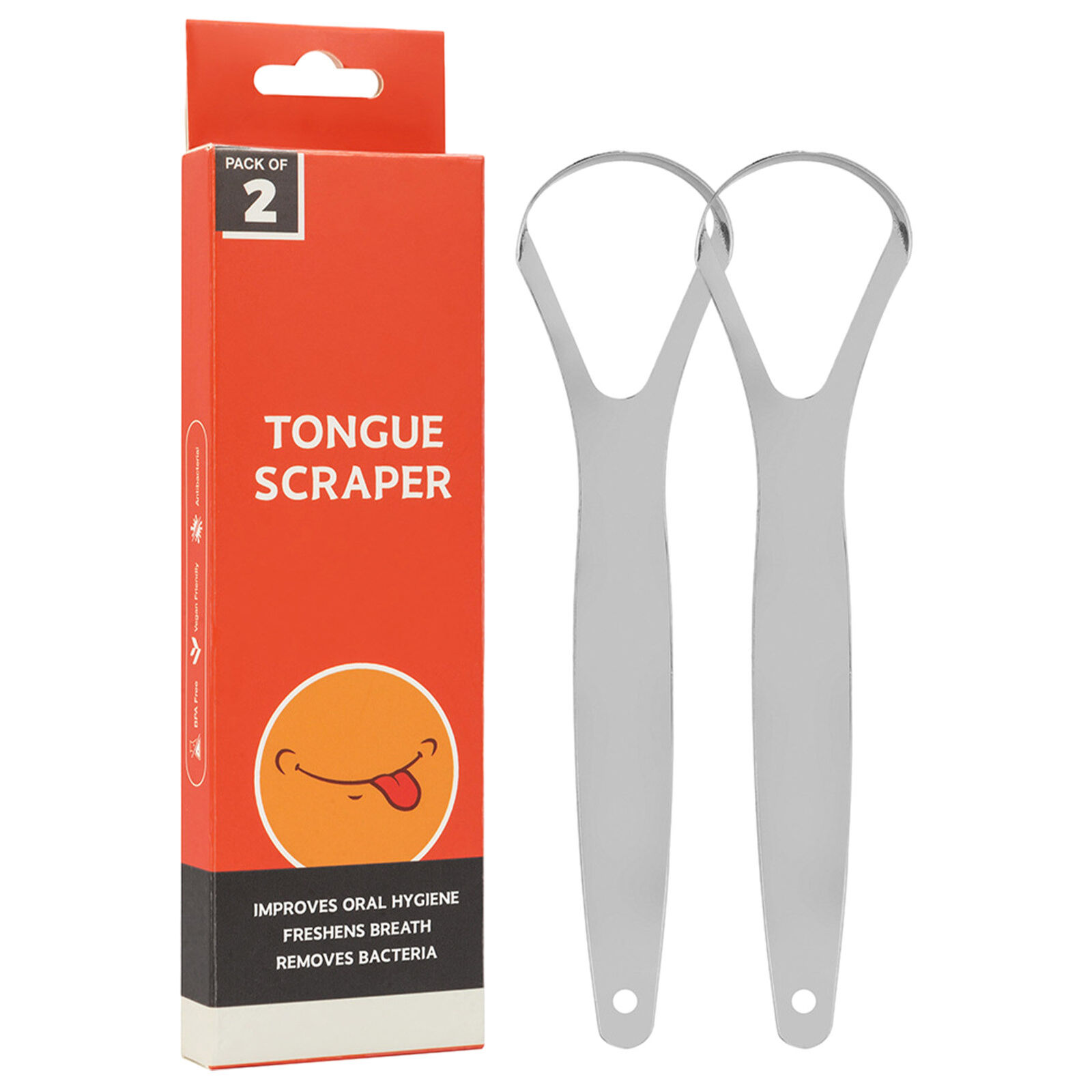 Stainless Steel Tongue Scraper Cleaner Bad Breath Oral Health Cleaning Metal