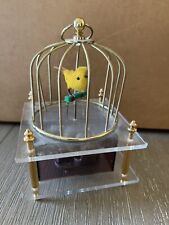Vintage Sanyo Yellow Bird Cage Music Box Works Great picture