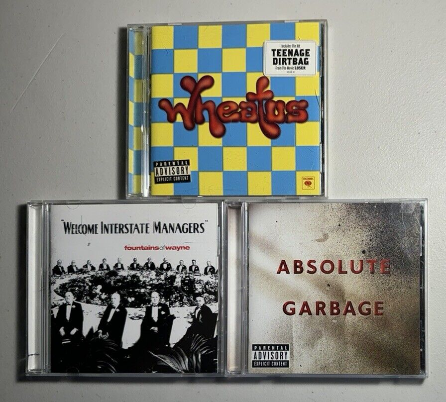 3 CD’s: WHEATUS~Absolute GARBAGE~FOUNTAINS OF WAYNE Welcome Interstate Managers