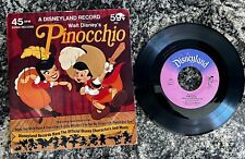 Walt Disney Pinocchio vinyl record 45RPM 602 4songs Vintage picture
