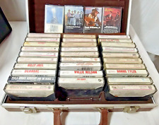 Vintage Cassette Tape Lot of 33 Suitcase Case Country Southern Rock Pop 70's 80s picture