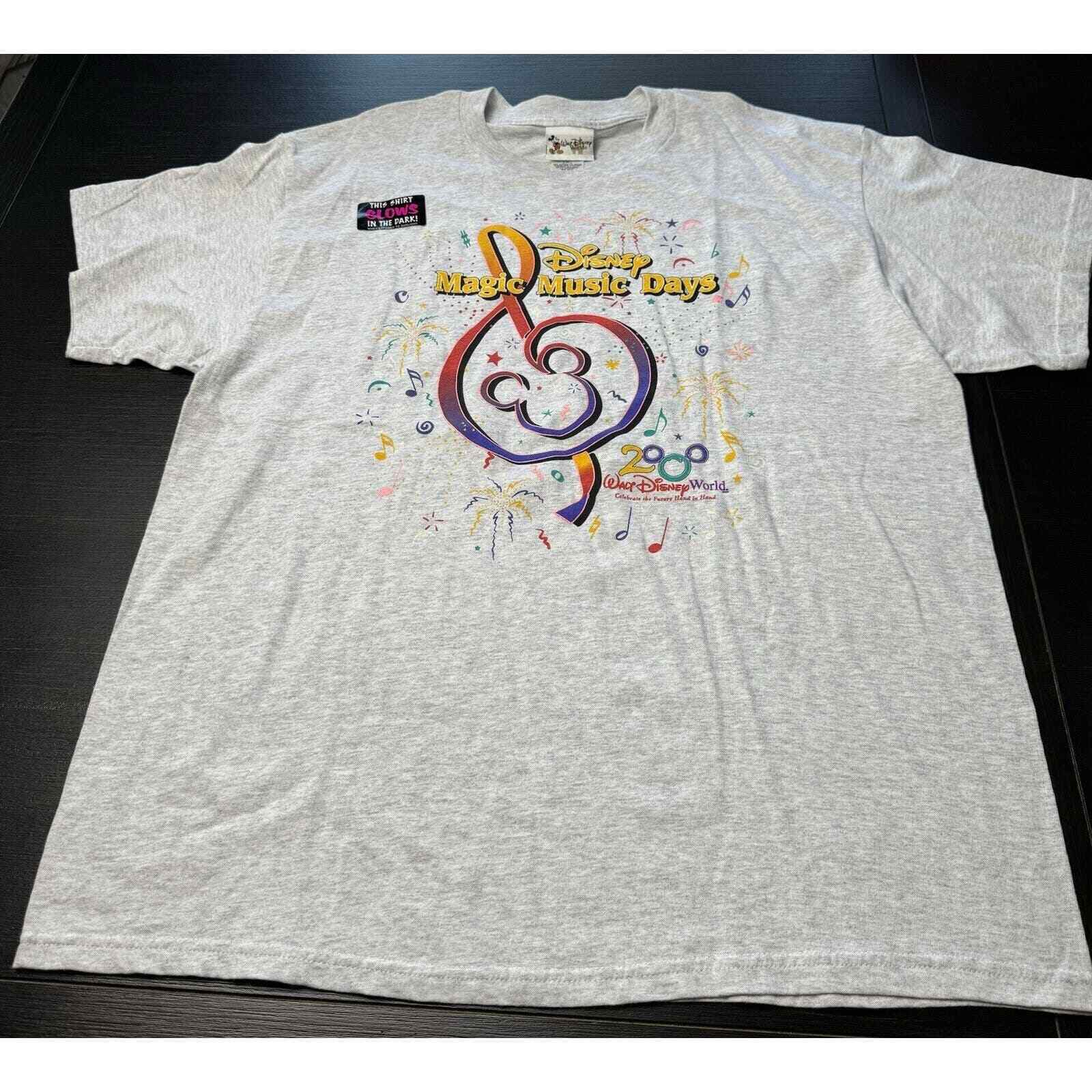 Vintage Disneyland Magic Music Days 2000 Glow In The Dark Shirt Size Xl NWT