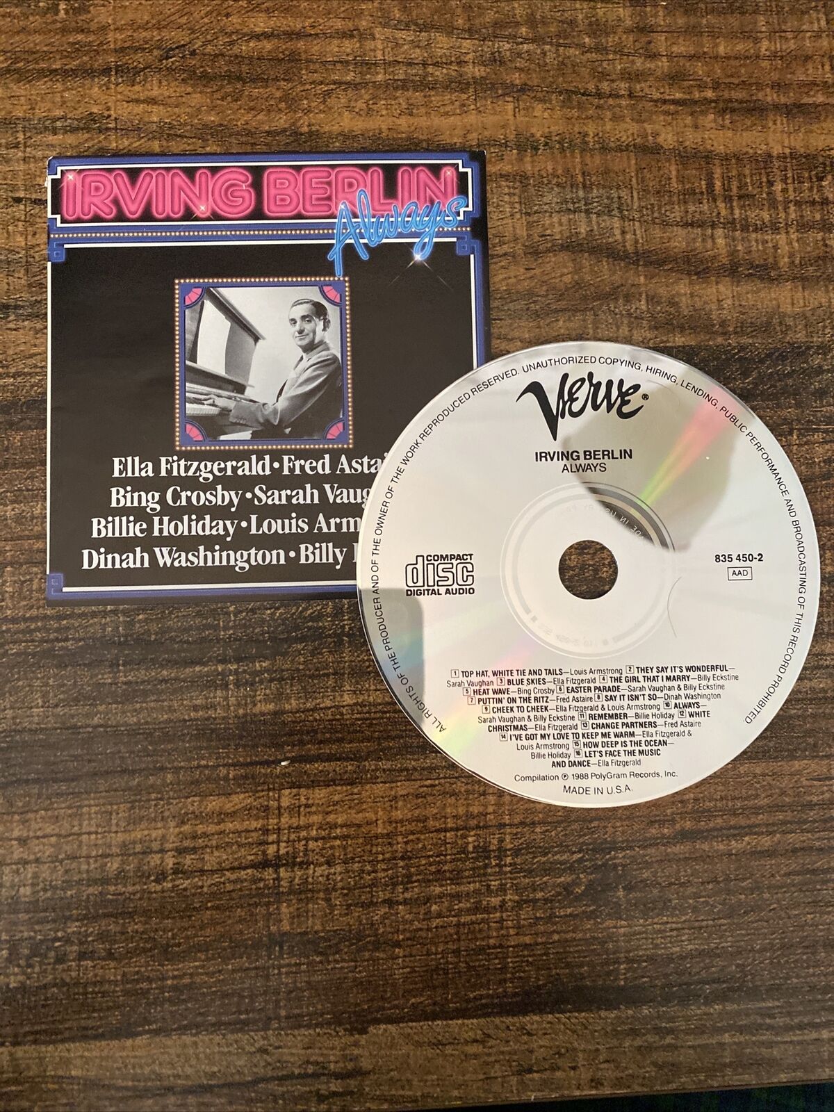 Irving Berlin Always by Irving Berlin (CD, Feb-1993, Verve) *NO CASE*