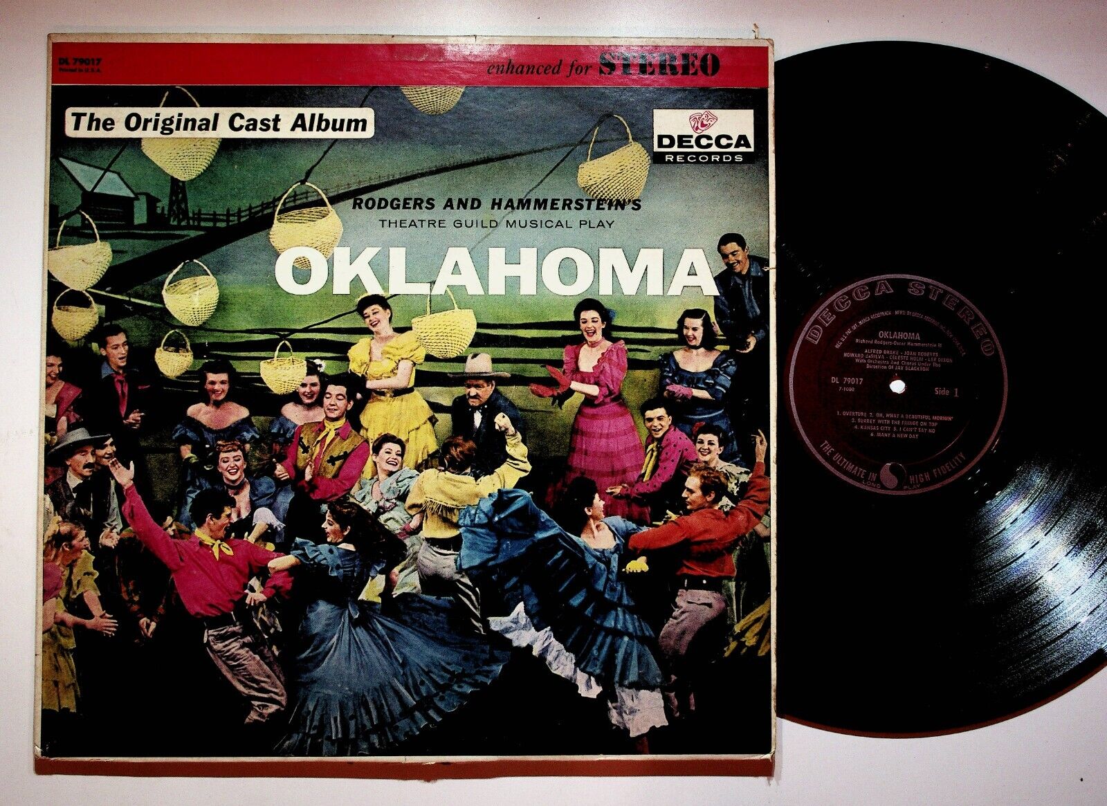 1955 Oklahoma Theatre Guild Original Cast Rodger Hammerstein Vinyl LP Record VG+