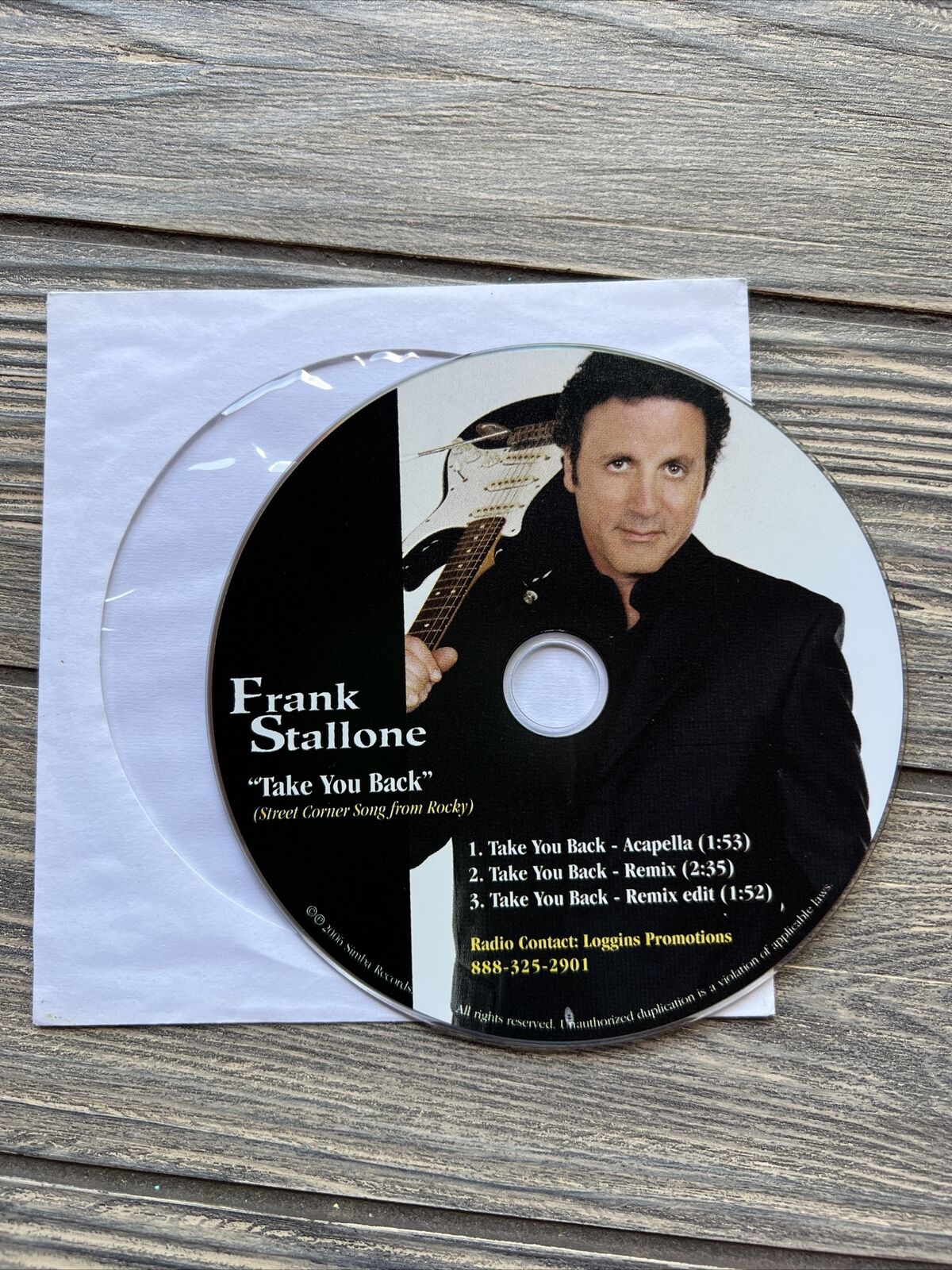 RARE Frank Stallone Promo CD Radio DJ Take You Back Street Corner Song Rocky