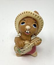 PenDelfin Rabbits Stonecraft Hand Painted Figurine Rocky Playing Banjo “ENGLAND picture