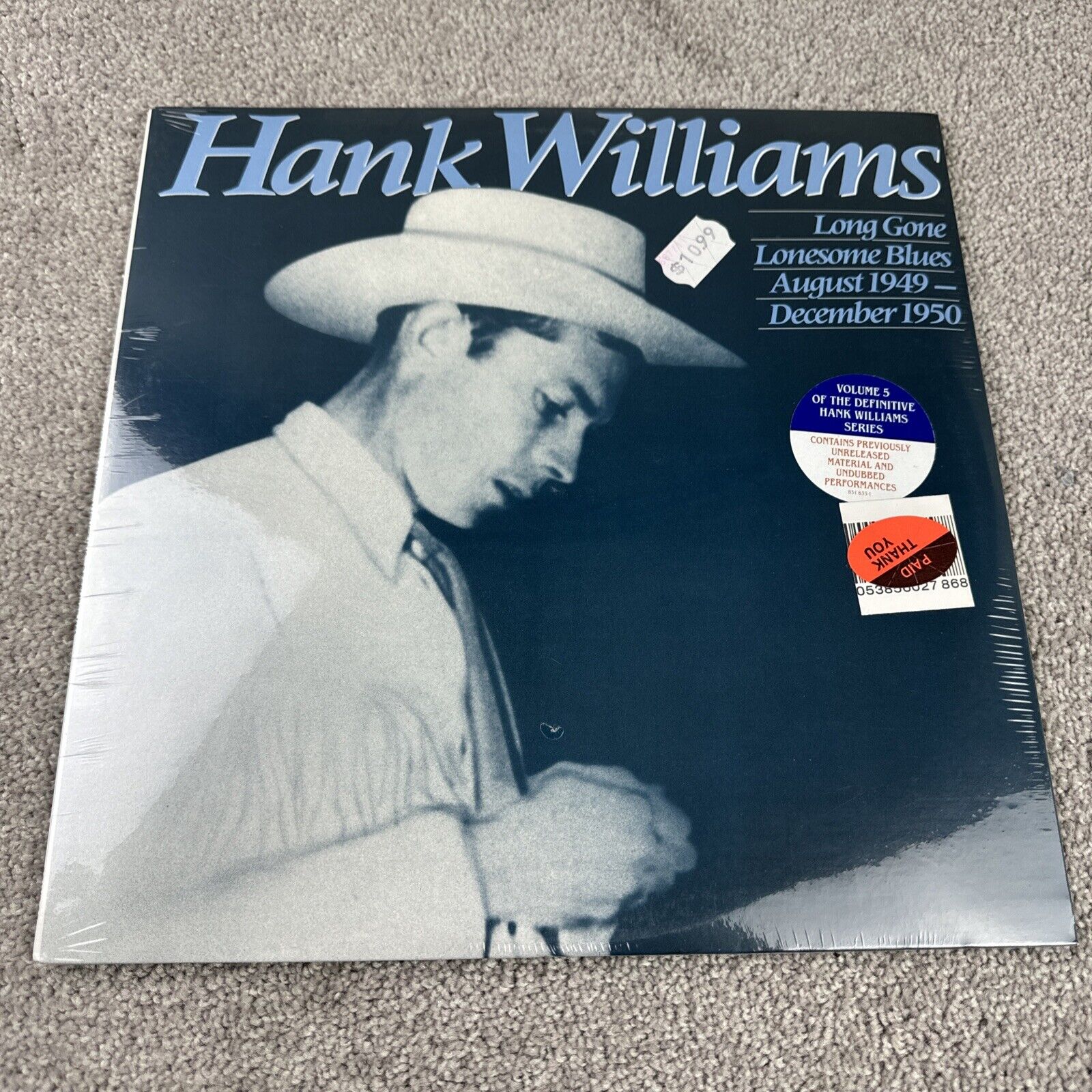 HANK WILLIAMS Long Gone Lonesome Blues: August 1949 - Dec. 1950 2 LP Vinyl