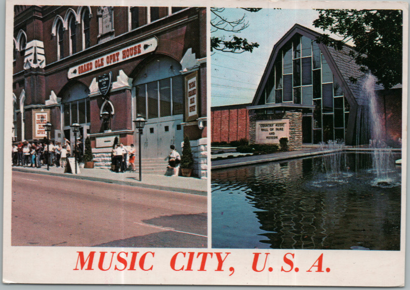 Vintage Postcard Grand Ole Opry House Country Music Hall Of Fame Nashville