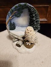 Roman Resin Owl With Beautiful Lyrics Perched Amid A Frosted Forest.. 7.5