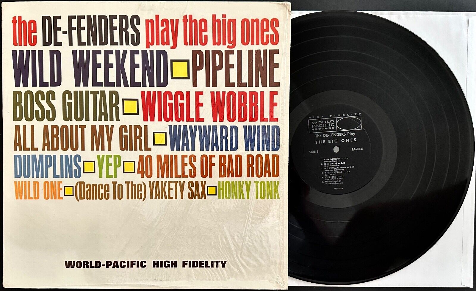 THE DE-FENDERS Play The Big Ones EX/VG+ MONO LP Orig World Pacific 1963 Pressing