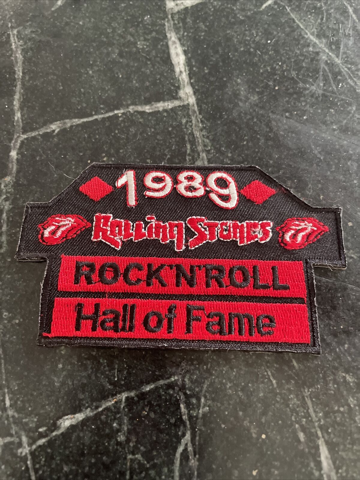 Rolling Stones 1989 Rock Roll Hall Fame Iron On Patch Vtg Rare Embroidered