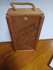 Rare Vintage Wooden Cassette Storage Box Cassette Cargo  Made In USA picture