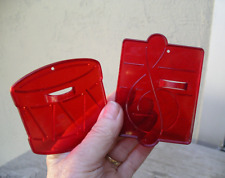 VTG HRM Red Plastic XMAS Cookie Cutters Music Note Muscian Drum drummer lot 2 picture