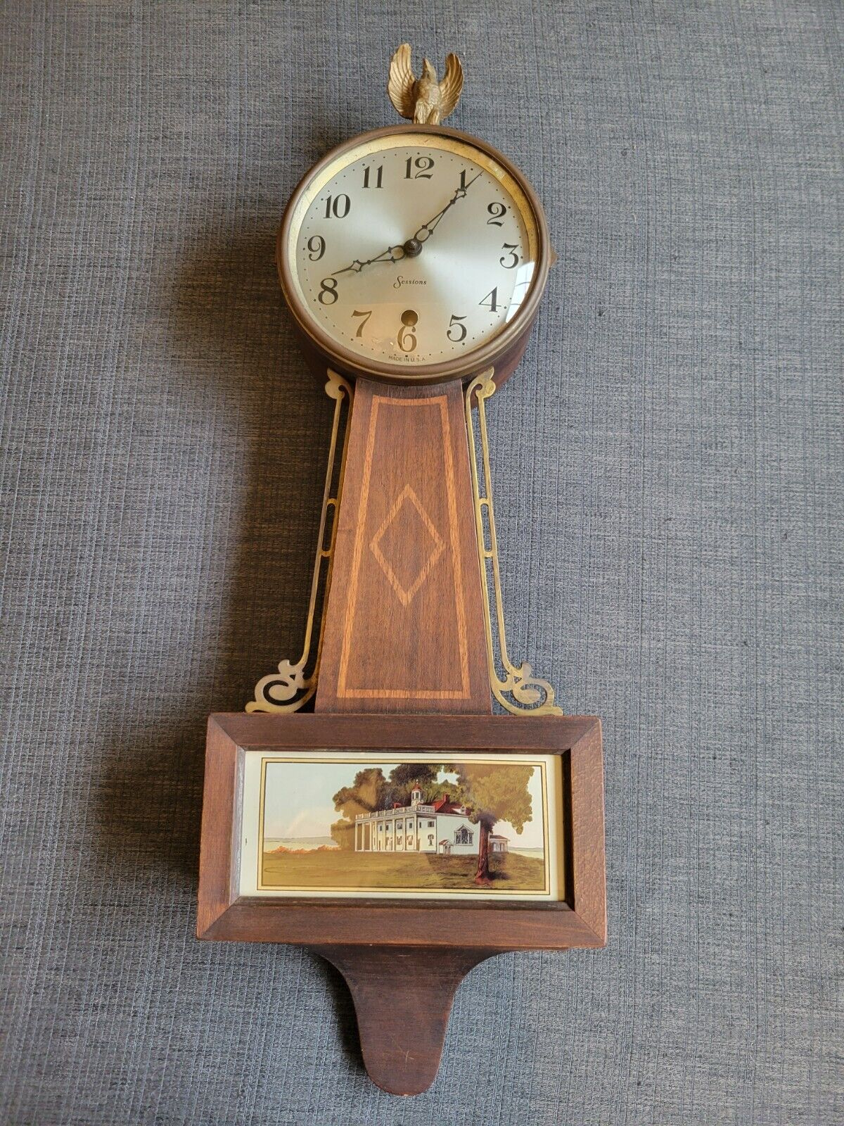 Vintage Sessions Regulator Banjo Clock 1920s-30s Tested Runs Well Good Cond.