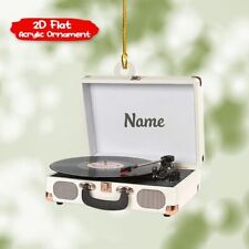 Personalized Vintage Turntable Record Player Ornament, Vinyl Record Lovers Gift picture
